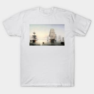 Boston Harbour Sunset By Fitz Hugh Lane Digitally Enhanced T-Shirt